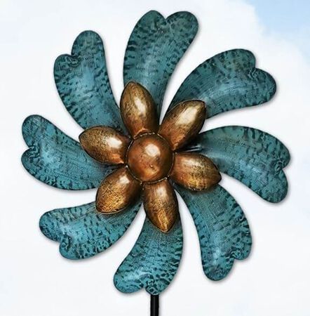 Wind Spinner Blue Flower 45"
