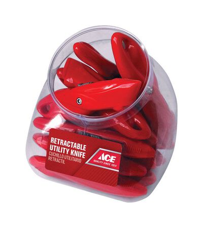 Ace Retractable Blade Utility Knife Red