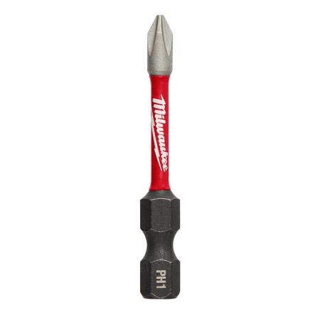 Milwaukee Shockwave Phillips #1 X 2 in. L Power Bit Alloy Steel 25 pc
