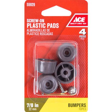 Ace Plastic Round Bumper Pads Brown 7/8 in. W 4 pk