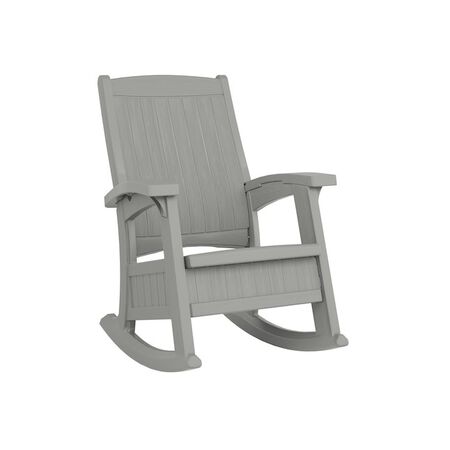 Suncast Dove Gray Plastic Frame Swivel rocker Rocking Chair with Solid Seat