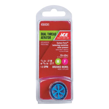 Ace Dual Thread 15/16 in.- 27M x 55/64 in.-27F Brushed Nickel Aerator Adapter