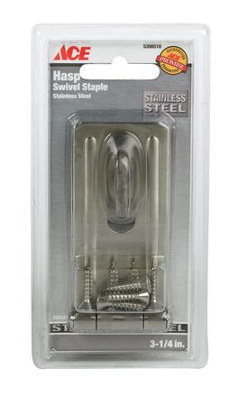 Ace Stainless Steel 3-1/4 in. L Swivel Staple Safety Hasp