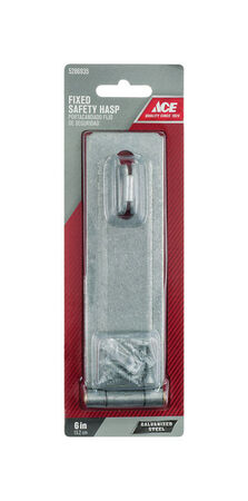 Ace Galvanized Steel 6 in. L Fixed Staple Safety Hasp