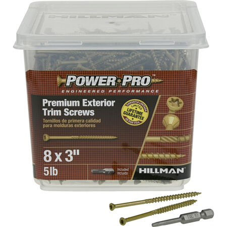 Power Pro® Premium Bronze Exterior Trim Screws (#8 x 3 in.) - 494 pc