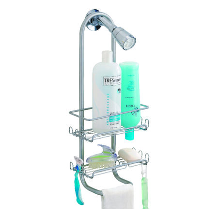 iDesign 21 in. H X 4.5 in. W X 12 in. L Chrome Silver Shower Caddy