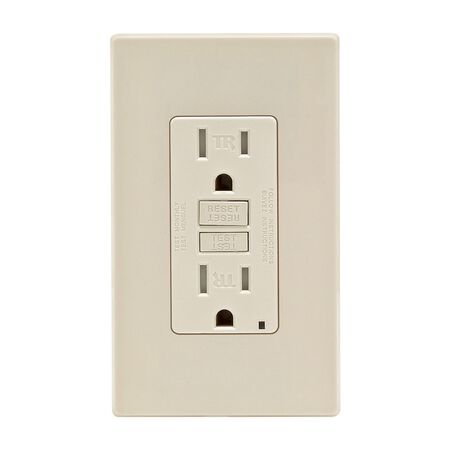 Leviton 15 amps 125 V Light Almond Outlet/Wallplate 5-15R 1 pk