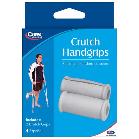 Carex Health Brands Gray Crutch Handgrips Rubber/Stainless Steel 1.5 in. H X 1.5 in. L