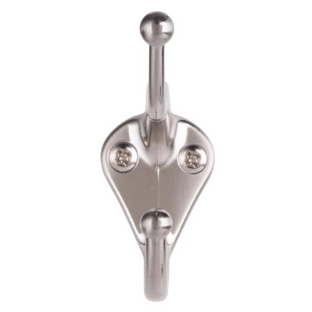 Ace 2-5/16 in. L Satin Nickel Silver Metal Small Coat and Hat Hook 2 pk