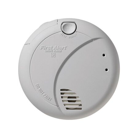 First Alert Hard-Wired with Battery Back-up Photoelectric Smoke Alarm with Escape Light