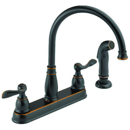Delta Windermere Two Handle Rubbed Bronze Kitchen Faucet Side Sprayer Included