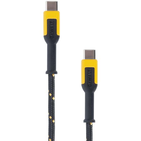 DeWalt Type C to Type C Cable 4 ft. Black/Yellow