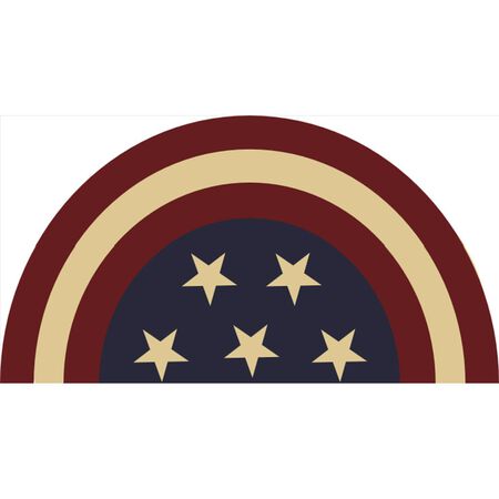 Rockport Premium Americana 18 in. W X 28 in. L Multi-Color Half Moon Star Coir Door Mat