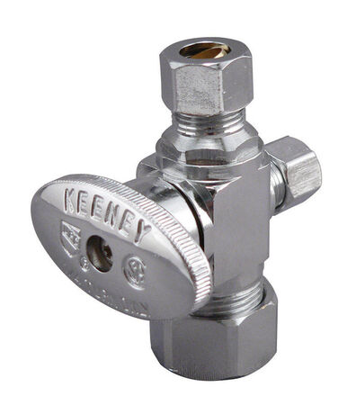 Ace 5/8 in. FPT T X 1/2 in. S Brass Shut-Off Valve