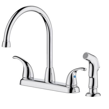 OakBrook Pacifica Two Handle Chrome Kitchen Faucet Side Sprayer Included