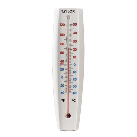 Taylor Jumbo Size Tube Thermometer Plastic White 14.75 in.