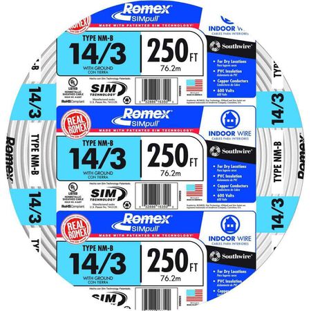 Southwire 250 ft. 14/3 Romex Type NM-B WG Non-Metallic Wire White