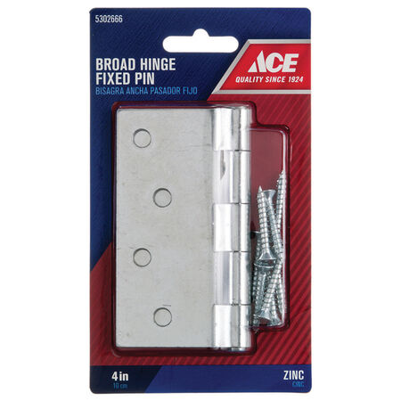 Ace 4 in. L Zinc-Plated Broad Hinge 1 pk