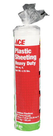 ACE Plastic Sheeting 4 mil x 10 ft. W x 25 ft. L Polyethylene Clear