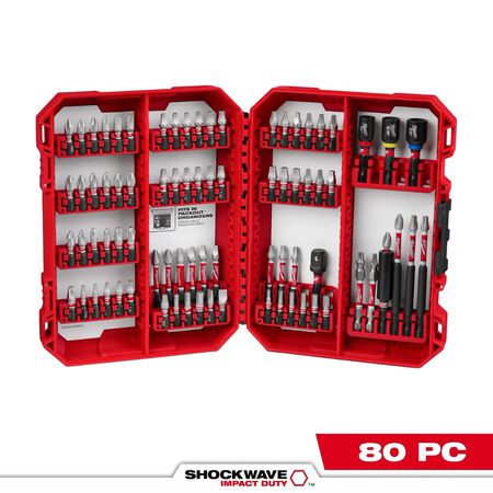 Milwaukee 80 Pieces SHOCKWAVE&trade; Impact Duty Driver Bit Set