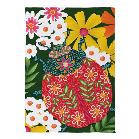 Evergreen Bloom & Burst Butterfly Suede Garden Flag Front & Back