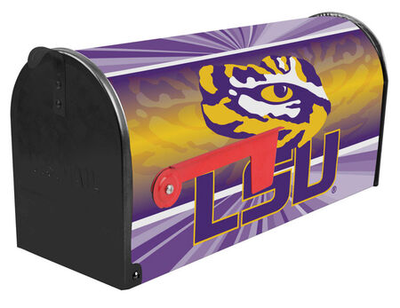 Sainty International Louisiana State University Steel Post Mounted Mailbox Purple 8-7/8 in. H