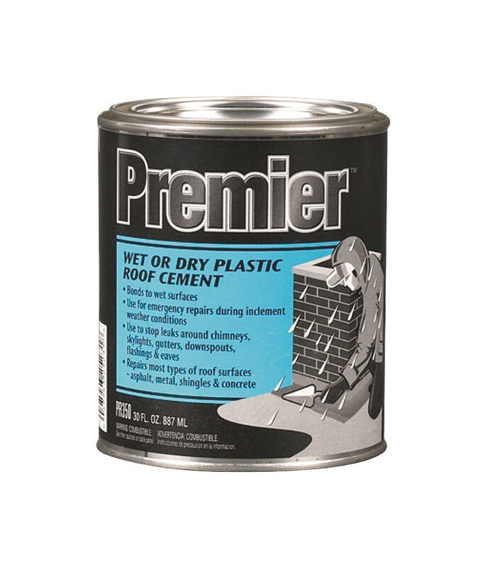 Premier Asphalt Wet/Dry Surface Roof Cement 30 oz. Black Stine Home