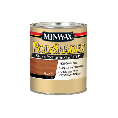 Minwax PolyShades Semi-Transparent Satin Pecan Oil-Based Stain and Polyurethane Finish 1 qt