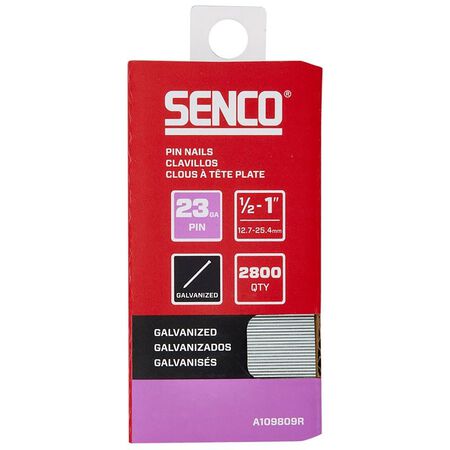 Senco Micro Pin Strip Assortment, 1/2, 5/8, 3/4, 1 in. L, 23 ga., Galvanized/Plain, Headless