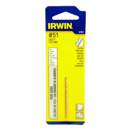 Irwin 51 X 2 in. L High Speed Steel Wire Gauge Bit 1 pc