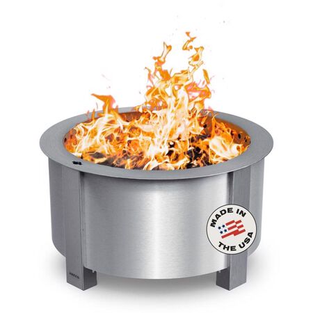 Breeo X Series 24 Stainless Smokeless Fire Pit 24 in. W Stainless Steel Outdoor Round Wood Fire Pit