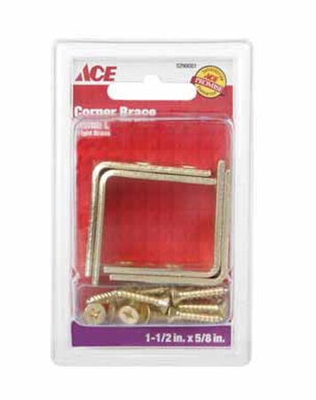 Ace Inside L Corner Brace 1-1/2 in. x 5/8 in. Brass