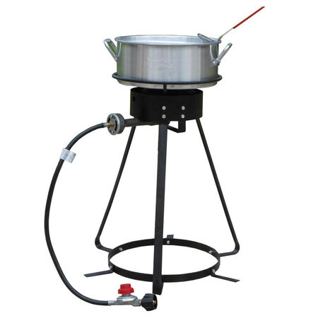 24 in. Bolt Together Propane Gas Outdoor Fryer with 10 qt. Aluminum Fry Pan and Basket