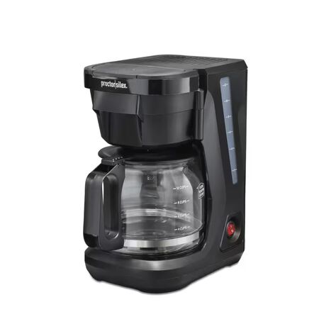 Proctor Silex 12-Cup Black Front Fill Compact Drip Coffee Maker
