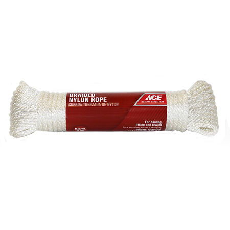 Ace 1/4 in. D X 50 ft. L White Solid Braided Nylon Rope