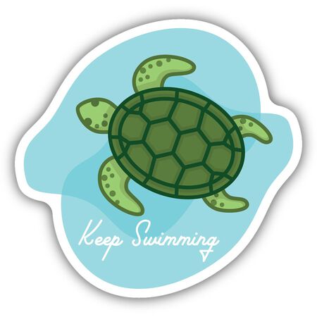Sticker Northwest Keep Swimming Turtle Sticker