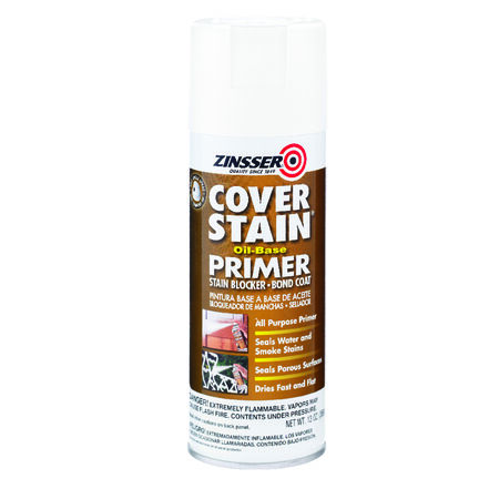 Zinsser Cover Stain White Flat Oil-Based Alkyd Spray Primer and Sealer 13 oz