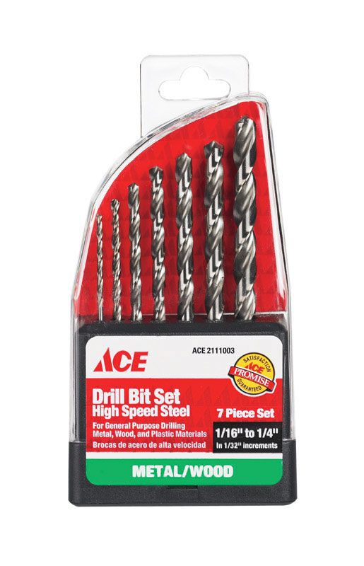 Ace Black Oxide Reduced Multi Size Dia. Drill Bit 7 pc. Stine Home