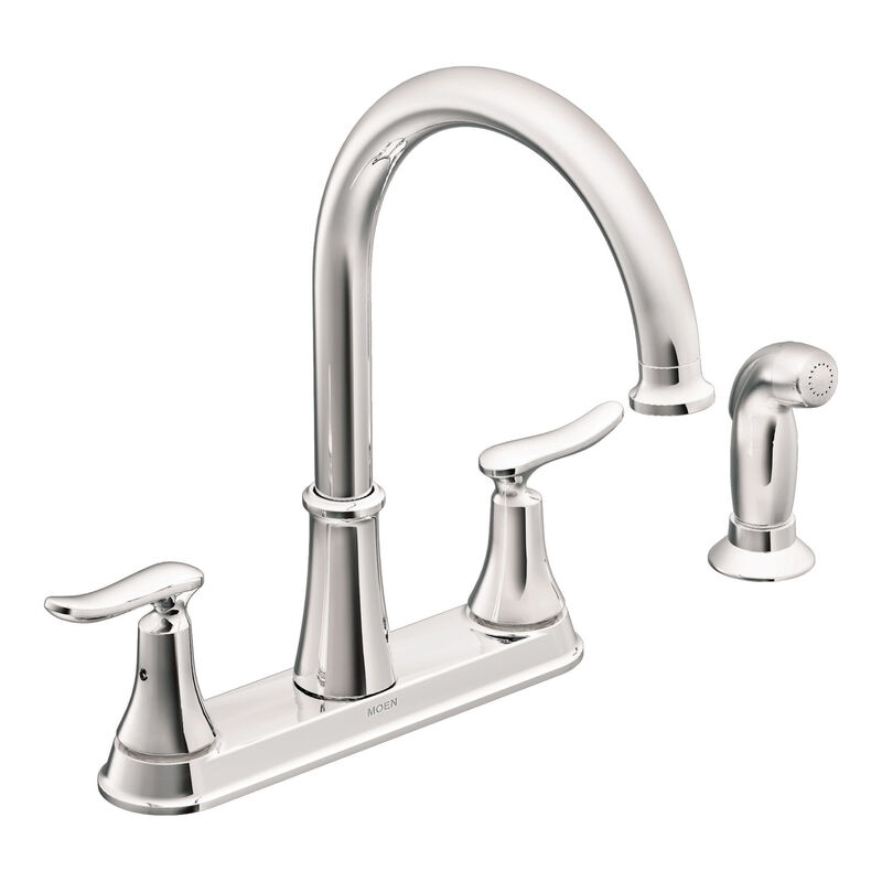 Moen Solidad Two Handle Chrome Kitchen Faucet Side Sprayer ...