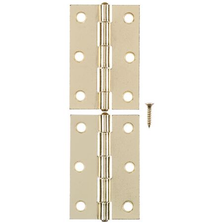 Ace 2 in. W X 3 in. L Bright Brass Brass Narrow Hinge 2 pk