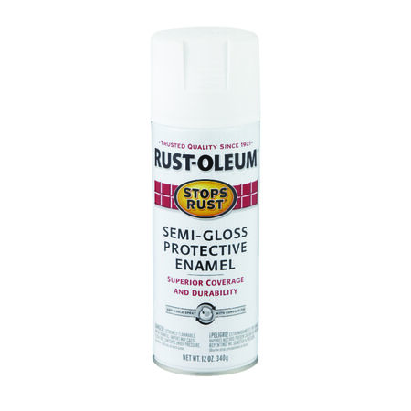 Rust-Oleum Stops Rust Semi-Gloss White Spray Paint 12 oz