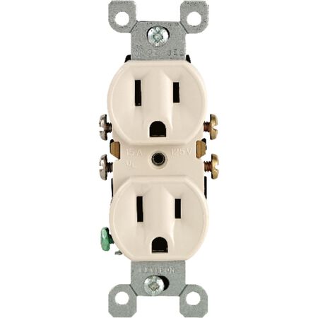 Leviton 15 amps 125 V Duplex Light Almond Outlet 5-15R 1 pk