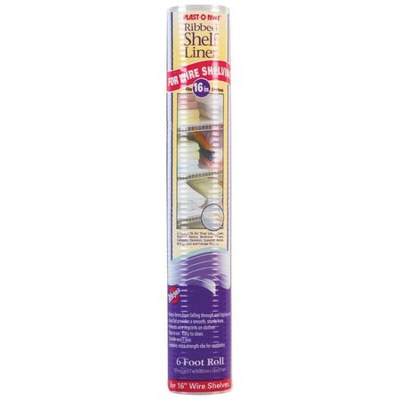 Warp's Plast-O-Mat 6 ft. L X 15-1/2 in. W Clear Non Adhesive Ribbed Shelf Liner