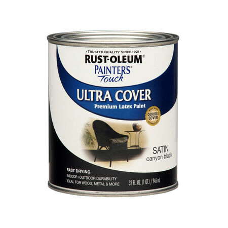 Rust-Oleum Ultra Cover Satin Canyon Black Paint Exterior & Interior 1 qt