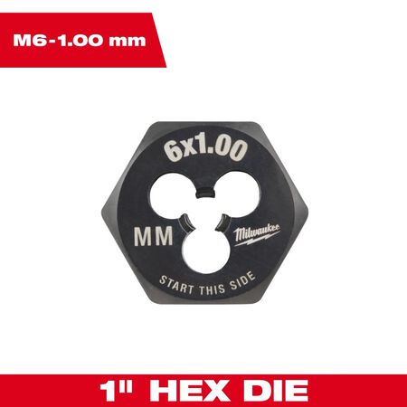 Milwaukee M6-1.00 mm 1in. Hex Threading Die