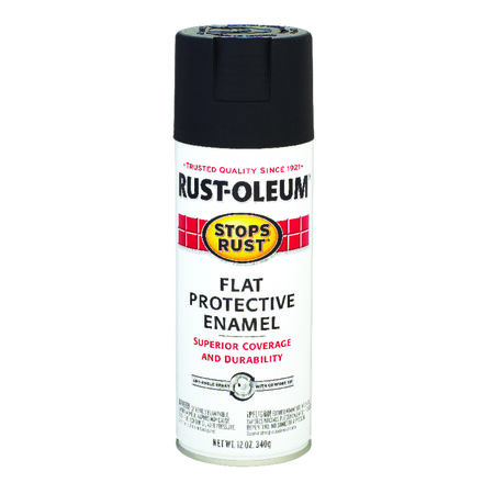 Rust-Oleum Stops Rust Flat Black Spray Paint 12 oz
