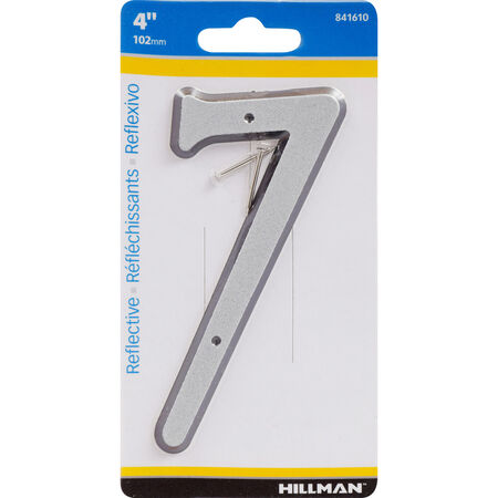 Hillman 4 in. Reflective Silver Plastic Nail-On Number 7 1 pc