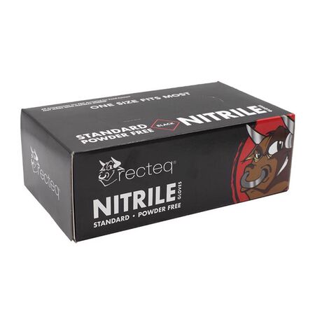 Recteq Nitrile Disposable Gloves One Size Fits Most Black Powder Free 1 pk