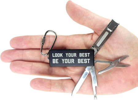 Trixie & Milo The Dapper Gent - Pocket Manicure Tool, Nail Clippers, Nail File & Exfoliator, Mini Straight Blade, Trimming Scissors, Unique Gifts for Men 