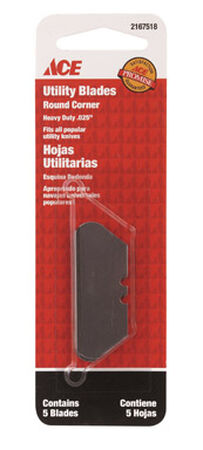 Ace Round Corner Steel Heavy Duty Utility Knife Replacement Blade 5 pk